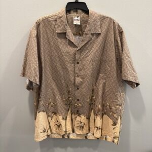 Hawaiin Togs Button Up Short Sleeve Shirt‎ 3XL Brown Yellow